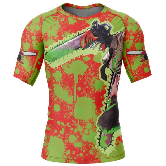 Chainsaw Man Chainsaw Demon Short Sleeve Rash Guard