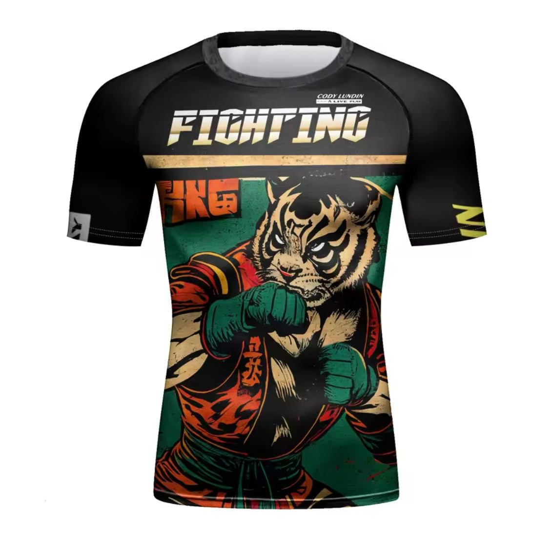 Fighting Tiger Premium BJJ / MMA Rash Guard - LONG & SHORT SLEEVE VARIATIONS