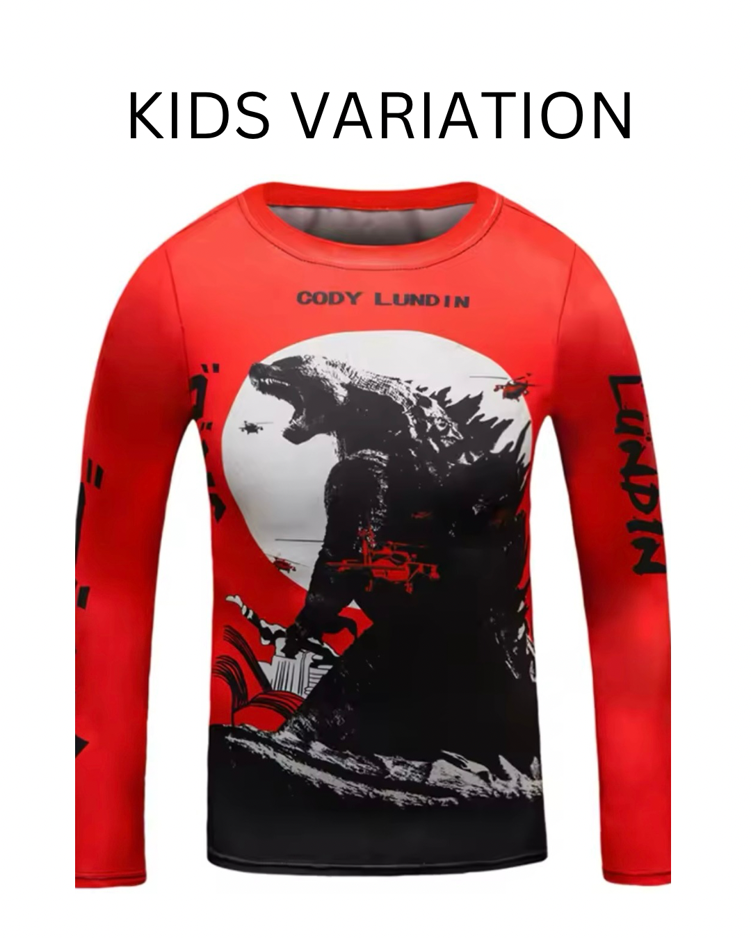 Godzilla Premium BJJ / MMA Rash Guard - LONG & SHORT SLEEVE VARIATIONS