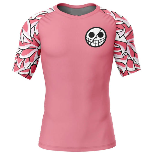 One Piece Doflamingo Premium Short Sleeve Rash Guard