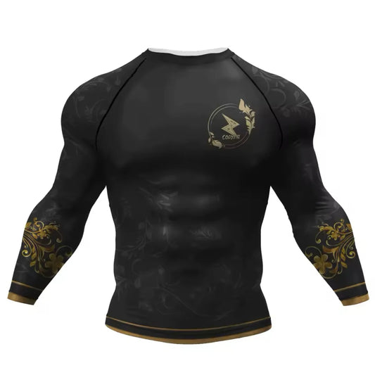 Black & Gold Premium BJJ / MMA Rash Guard - LONG & SHORT SLEEVE VARIATIONS