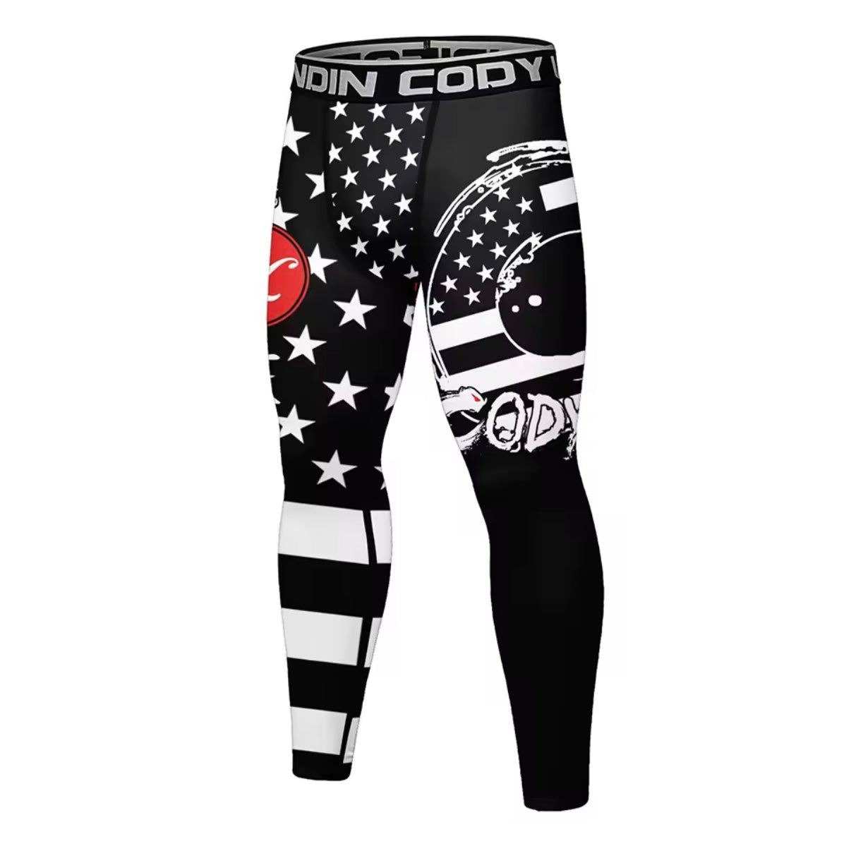 Black USA Premium Compression Spats For BJJ, MMA, Wrestling, CrossFit, Yoga, Running, Cycling, and More