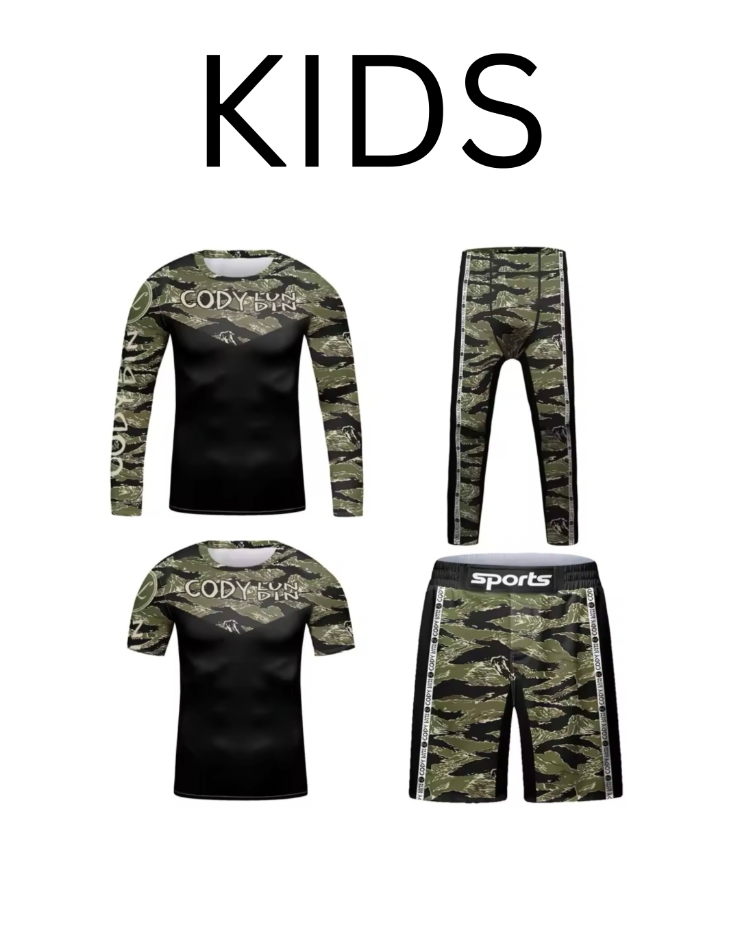 Green Canopy Premium BJJ No Gi / MMA Set. Rash Guard, Shorts & Spats