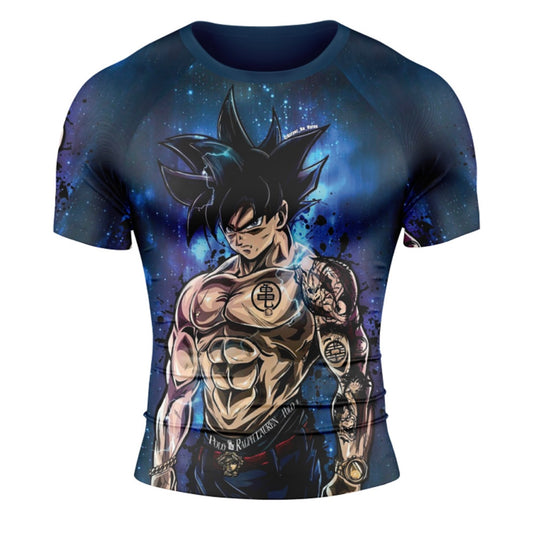 DBZ Goku Print Premium Short Sleeve Rash Guard