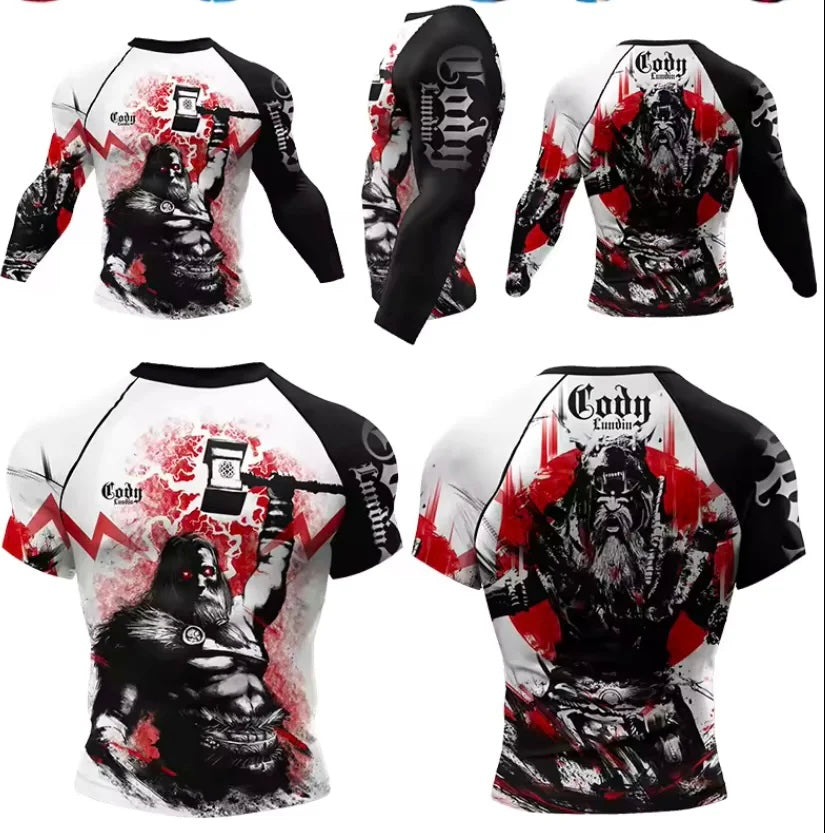 Warrior God Premium BJJ / MMA Rash Guard - LONG & SHORT SLEEVE VARIATIONS