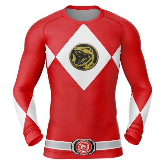 Red Power Ranger Premium Rash Guard - LONG OR SHORT SLEEVE