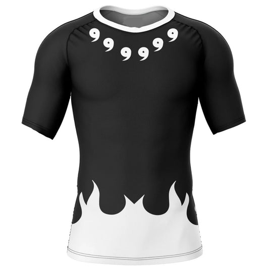 Naruto 6 Paths Monochrome Premium Short Sleeve Rash Guard