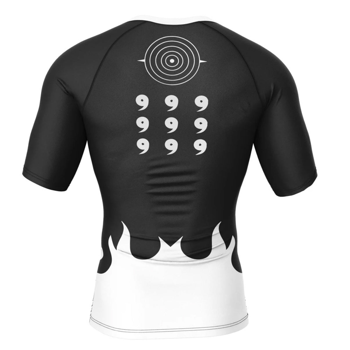 Naruto 6 Paths Monochrome Premium Short Sleeve Rash Guard