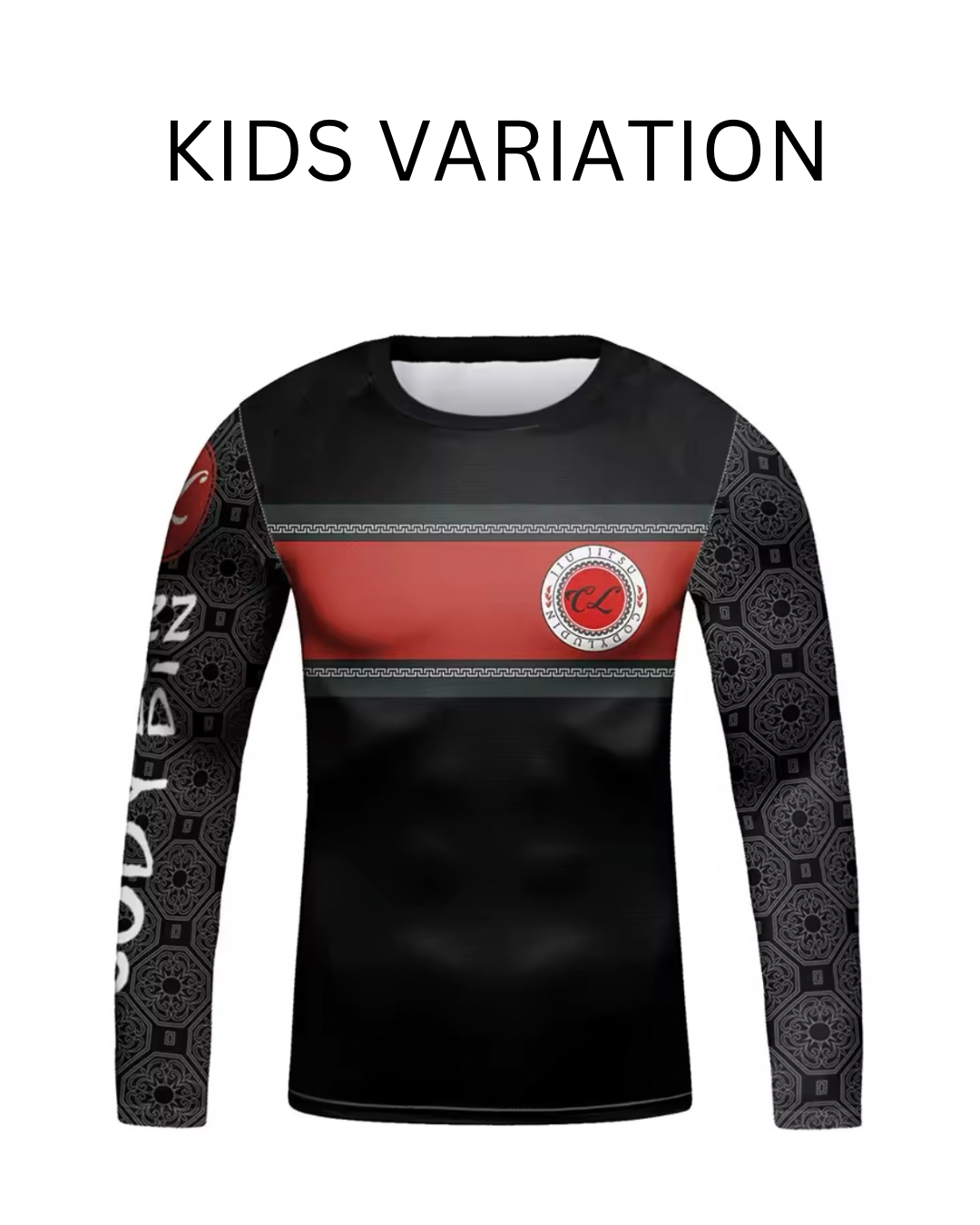Black & Red Premium BJJ / MMA Rash Guard - LONG & SHORT SLEEVE VARIATIONS
