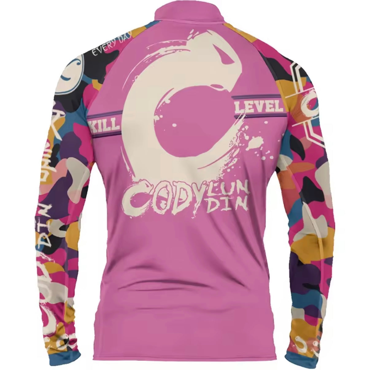 Pink Spash Premium BJJ / MMA High Neck Rash Guard - LONG & SHORT SLEEVE VARIATIONS