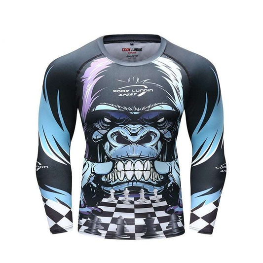 Gorilla Chess Premium BJJ / MMA Long Sleeve Rash Guard