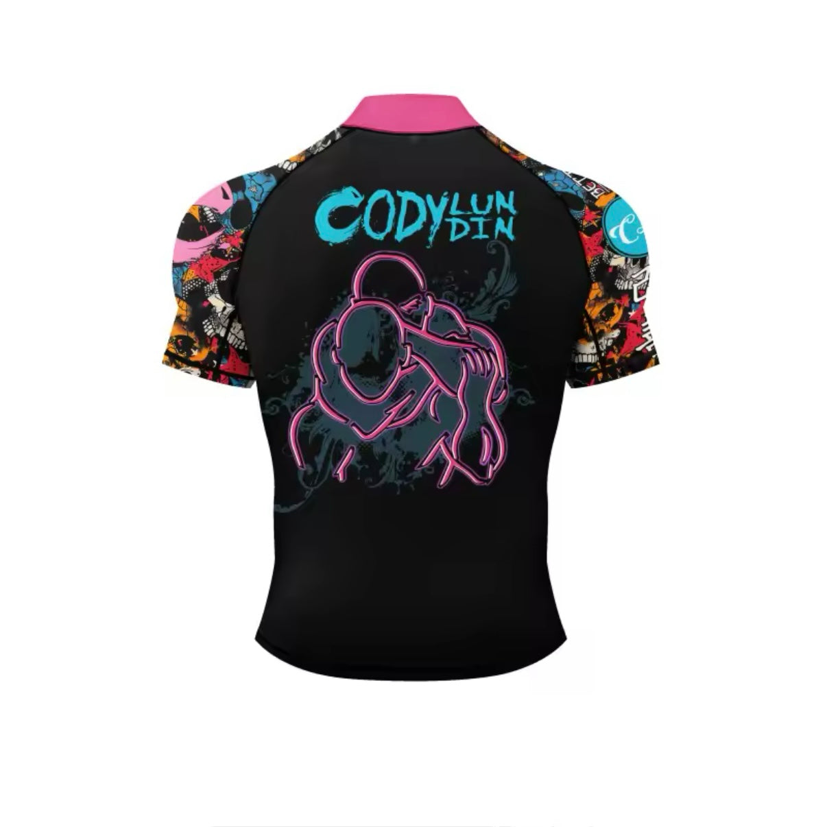 Deadly Hug Premium High Neck BJJ No Gi / MMA Set. Rash Guard, Shorts & Spats
