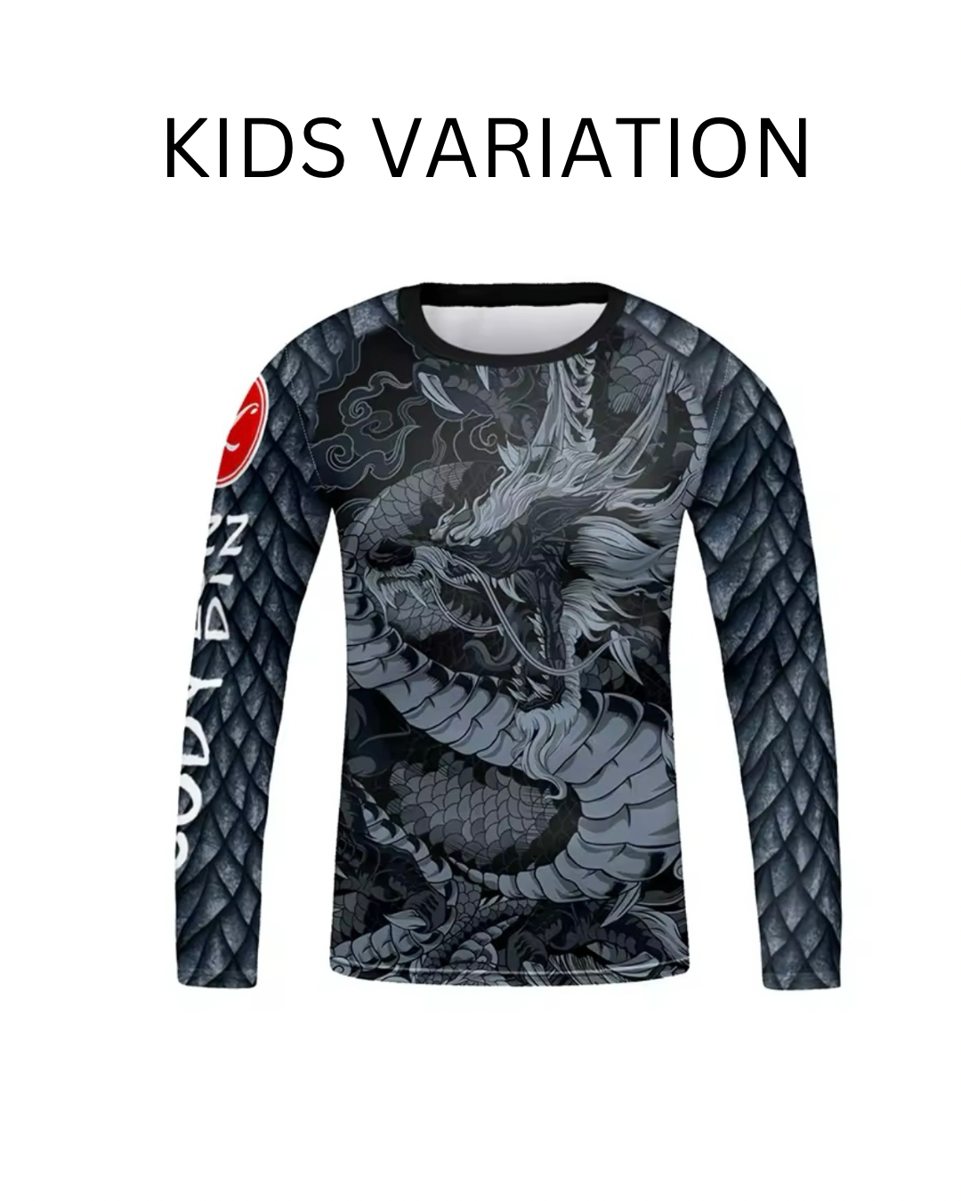 Black Dragon Premium BJJ / MMA Rash Guard - LONG & SHORT SLEEVE VARIATIONS