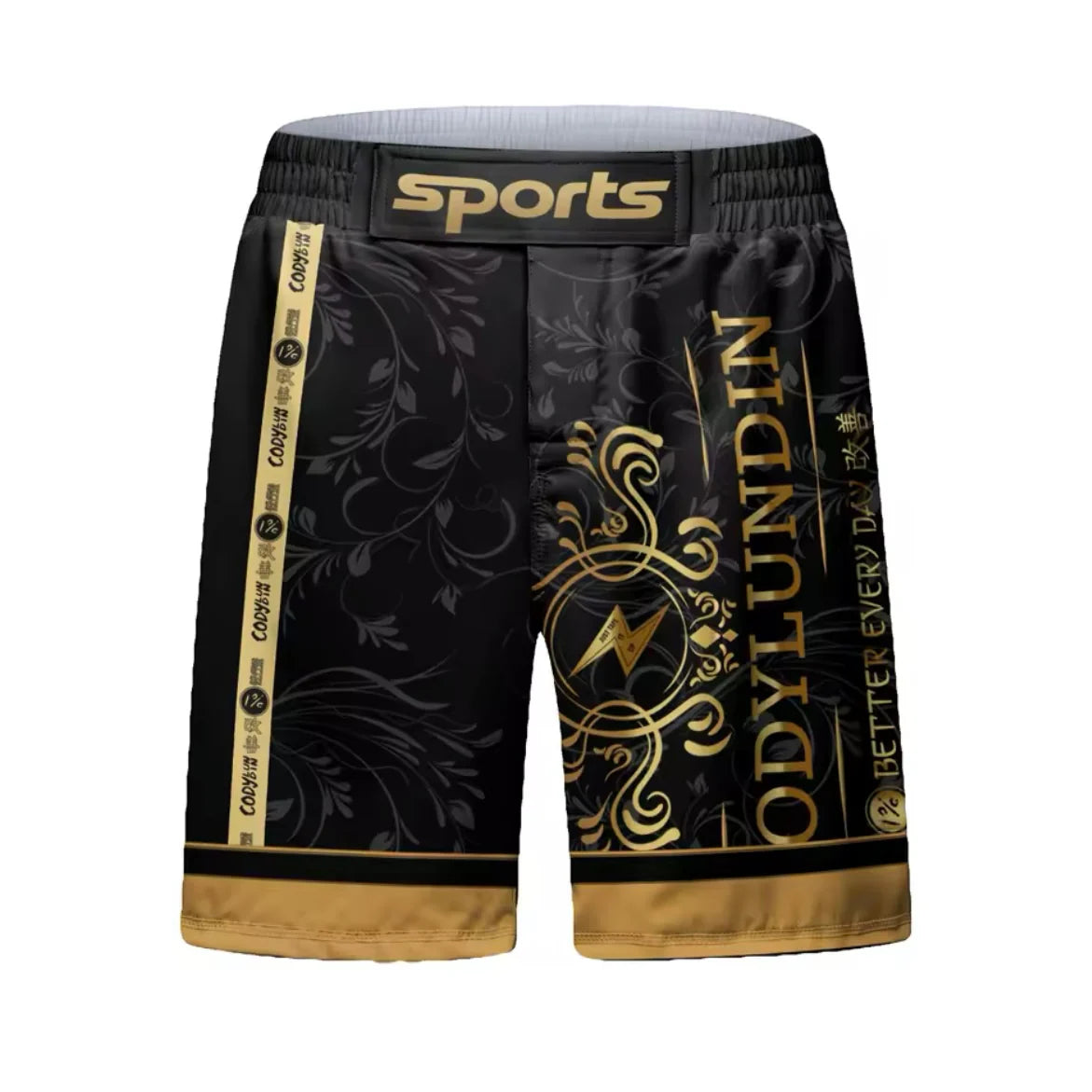 Black & Gold Premium BJJ No Gi / MMA Grappling Shorts