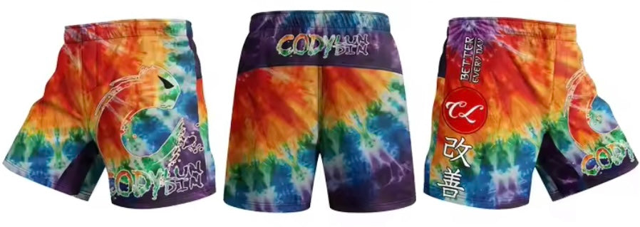 Colourful Premium High Neck BJJ No Gi / MMA Set. Rash Guard, Shorts & Spats