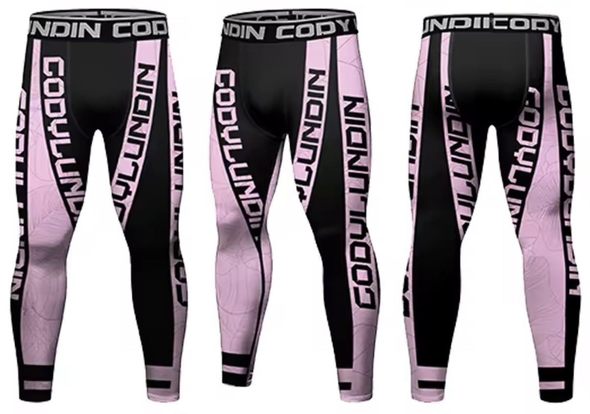 Black & Pink Premium Compression Spats for BJJ, MMA, Wrestling, CrossFit, Yoga, Running, Cycling, and More