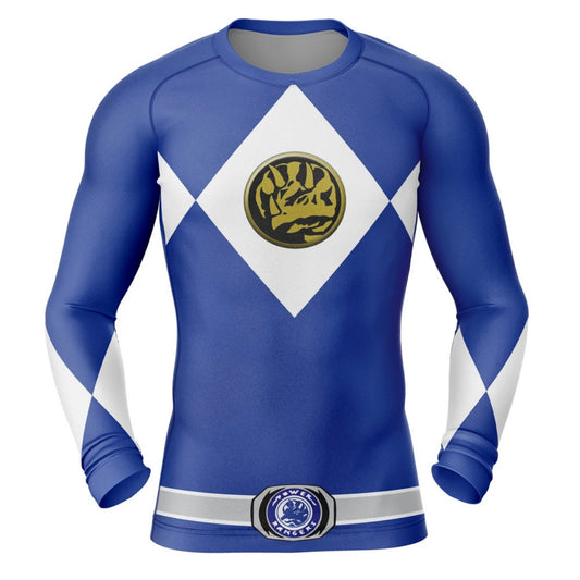 Blue Power Ranger Premium Rash Guard - LONG OR SHORT SLEEVE