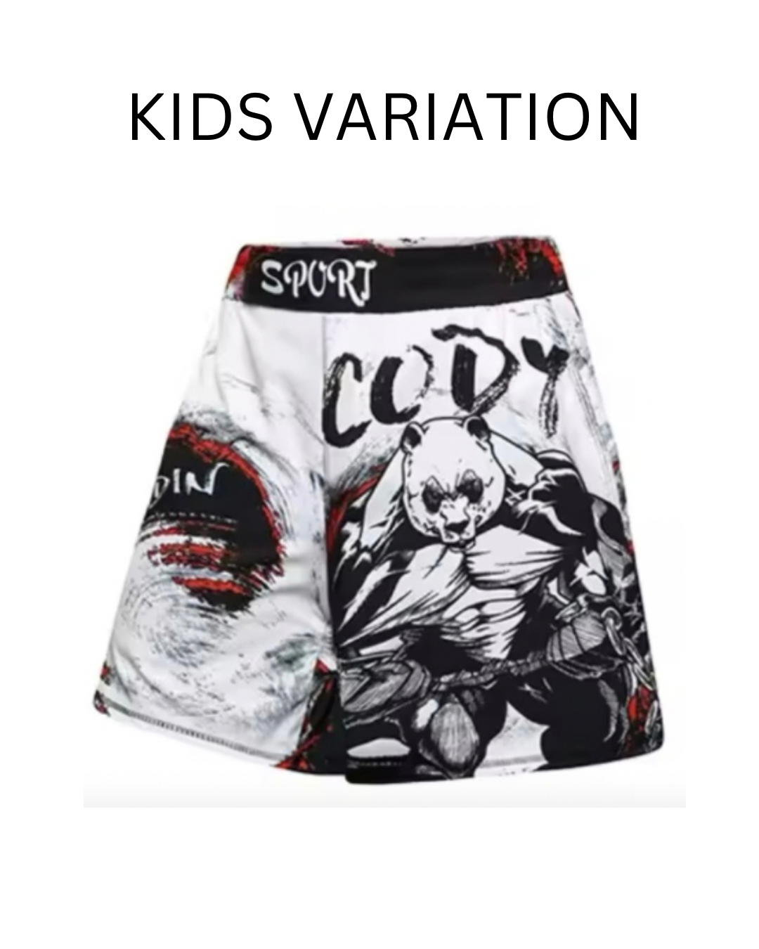 Panda Premium BJJ No Gi / MMA Set. Rash Guard, Shorts & Spats