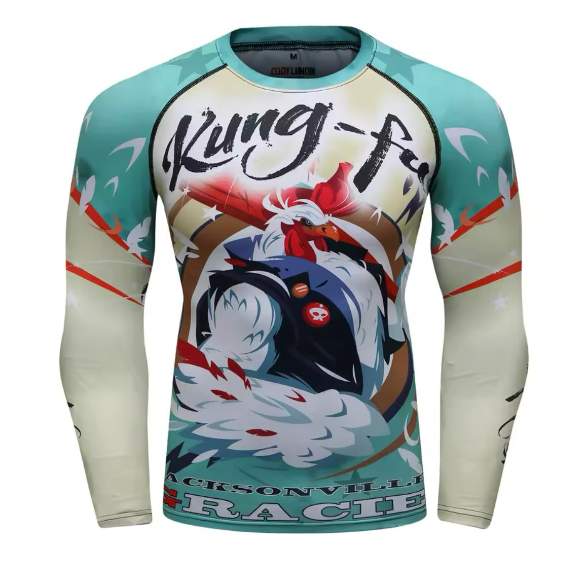 Kung Fu Chicken Premium BJJ No Gi / MMA Set. Rash Guard, Shorts & Spats