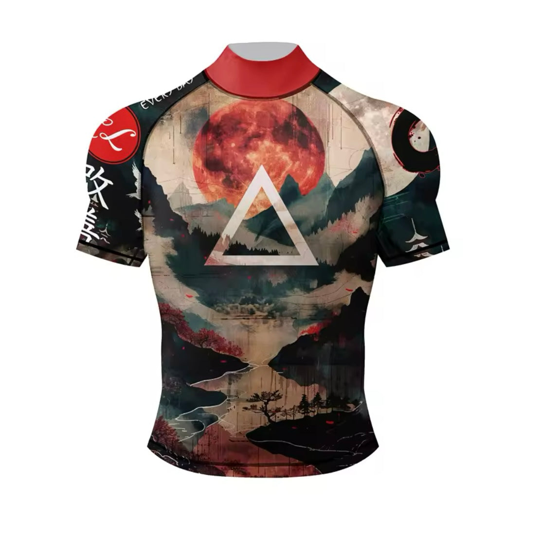 Scenic Roller Premium High Neck BJJ No Gi / MMA Set. Rash Guard, Shorts & Spats