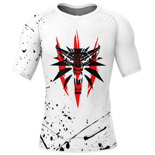 The Witcher White Premium Short Sleeve Rash Guard