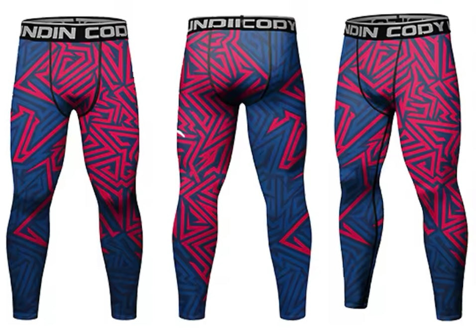 Abstract Geometric Premium Compression Spats for BJJ, MMA, Wrestling, CrossFit, Yoga, Running, Cycling, and More