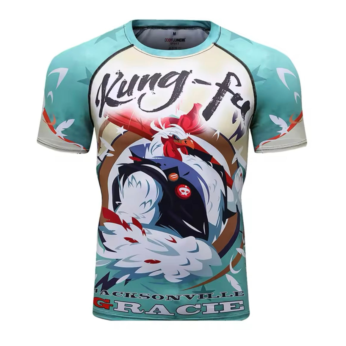 Kung Fu Chicken Premium BJJ No Gi / MMA Set. Rash Guard, Shorts & Spats