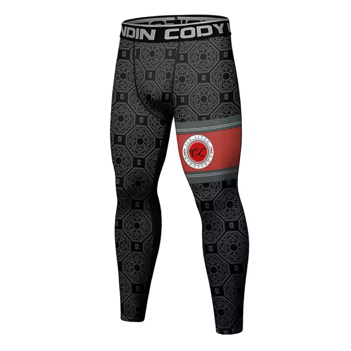 Black & Red Premium Compression Spats for BJJ, MMA, Wrestling, CrossFit, Yoga, Running, Cycling, and More