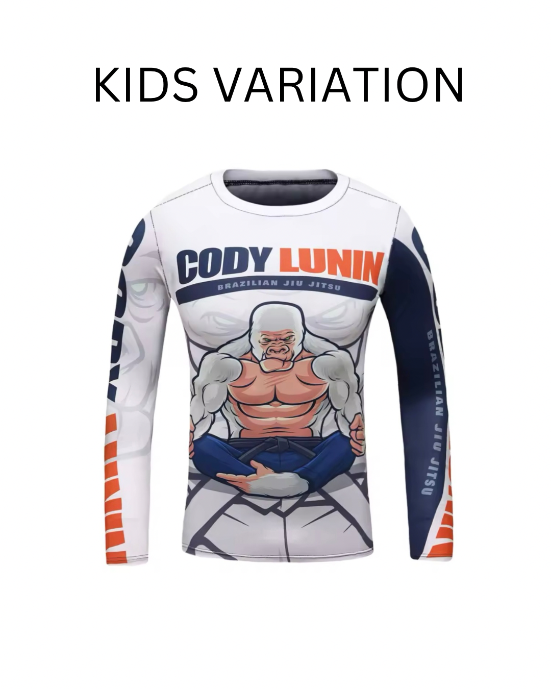 White Gorilla Premium BJJ / MMA Rash Guard - LONG & SHORT SLEEVE VARIATIONS