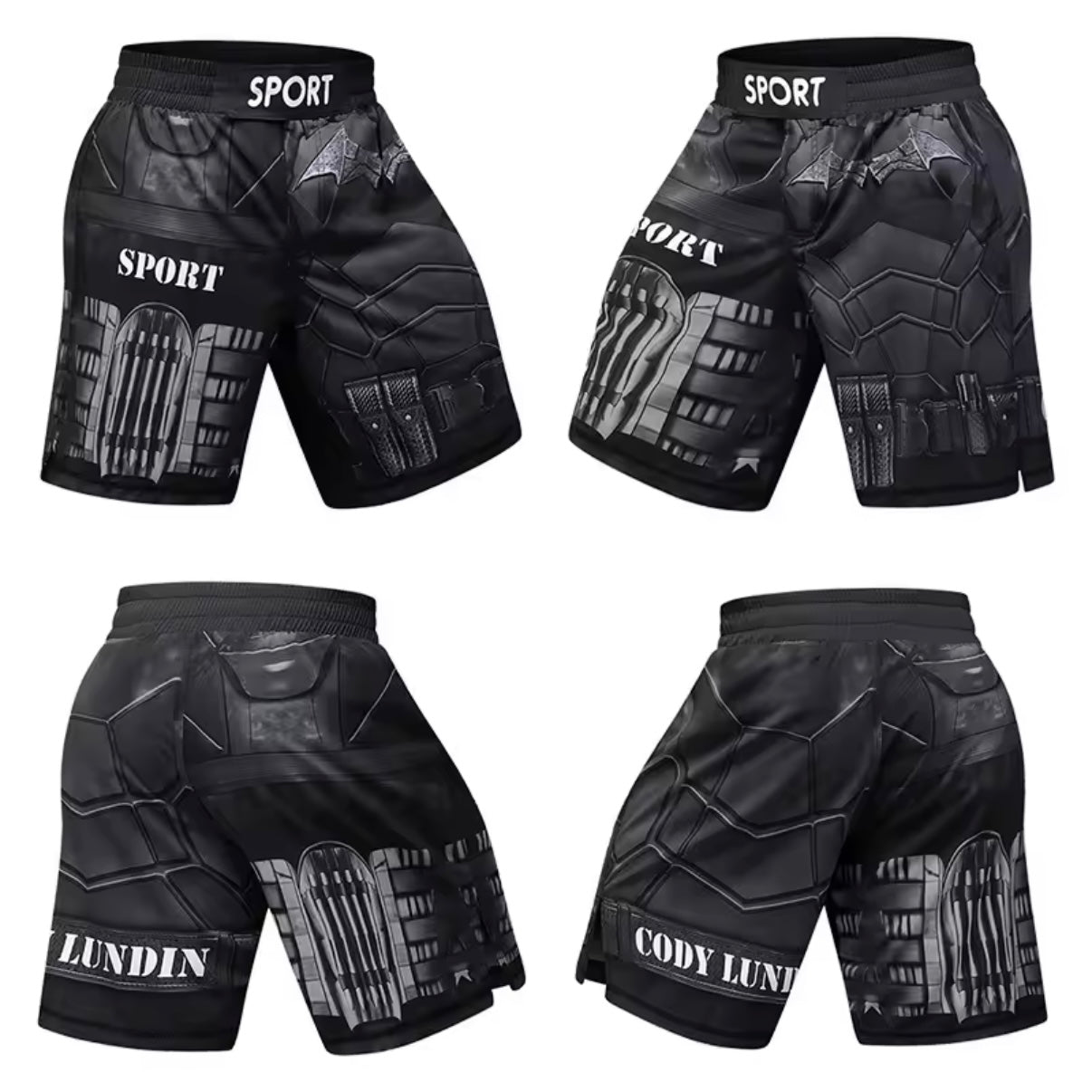 Batman Premium BJJ No Gi / MMA Set. Rash Guard, Shorts & Spats
