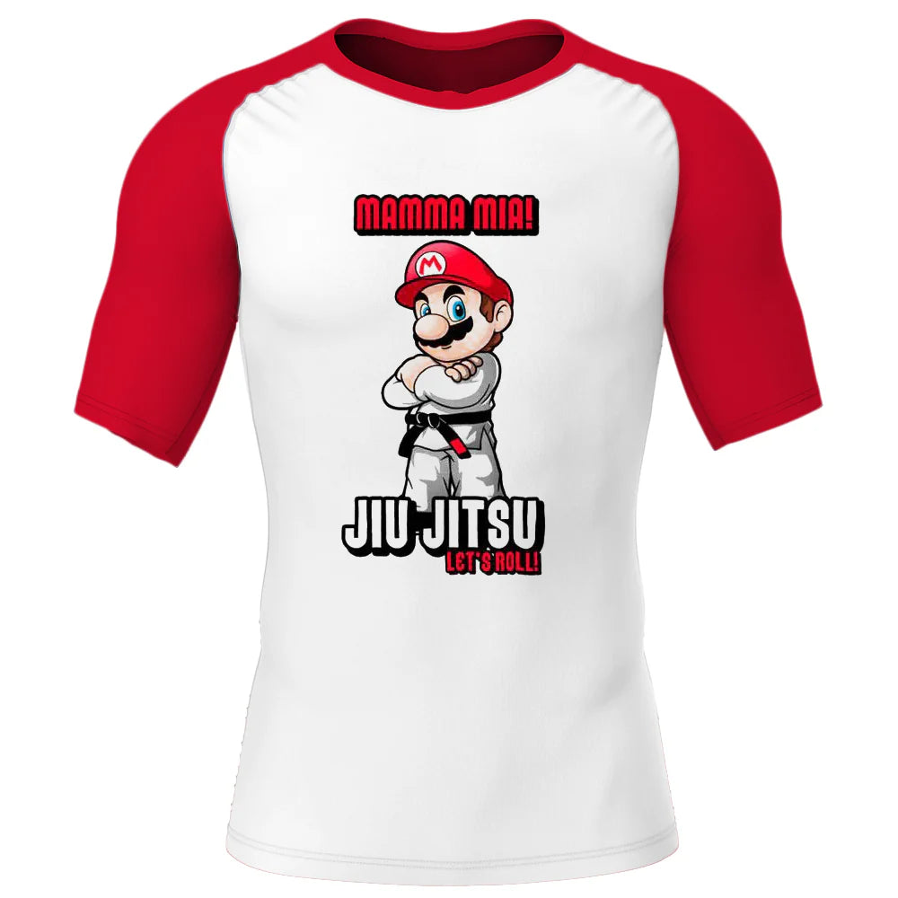 Mario Let’s Roll Premium Short Sleeve BJJ / MMA Rash Guard