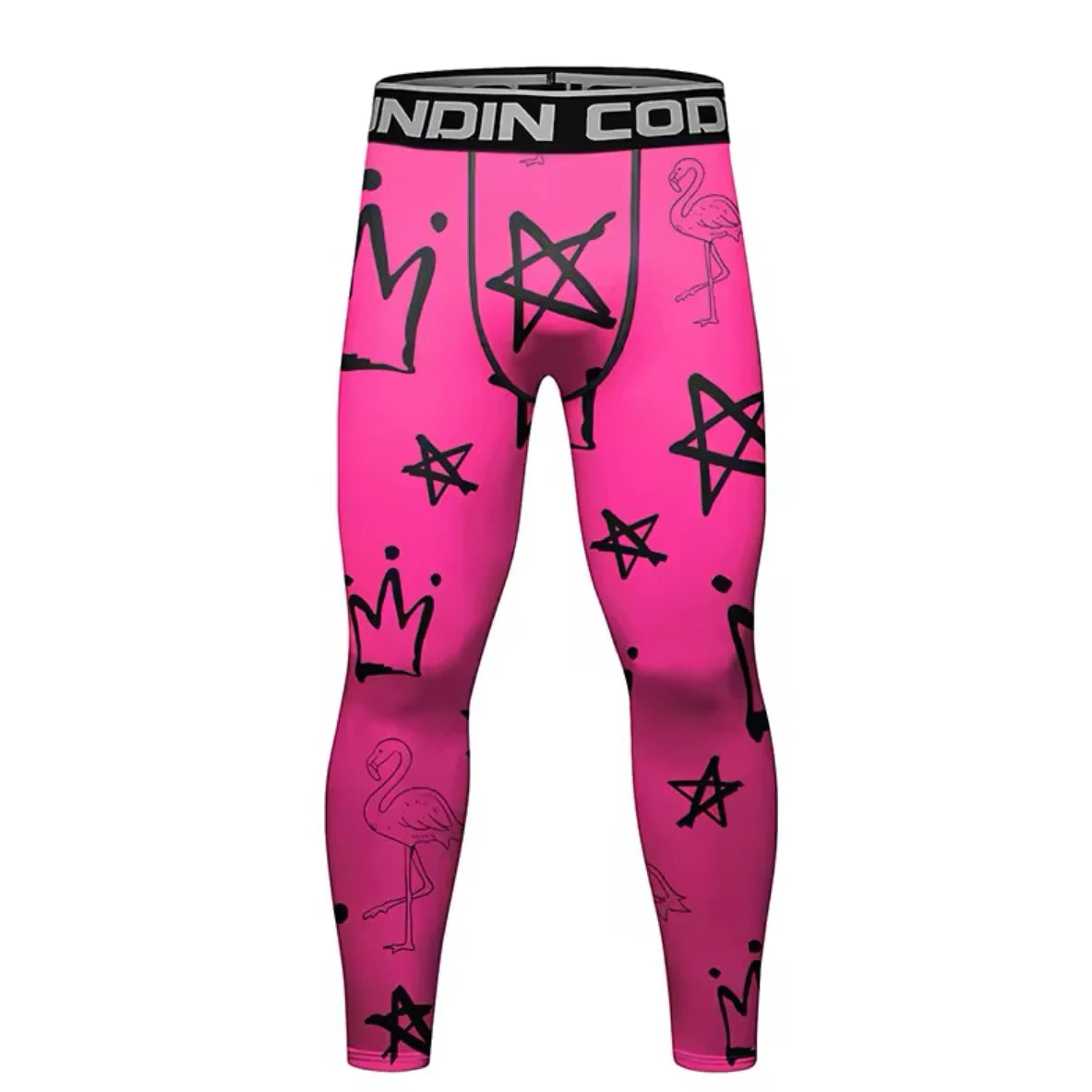 Pink Flamingo Premium Compression Spats for BJJ, MMA, Wrestling, CrossFit, Yoga, Running, Cycling, and More