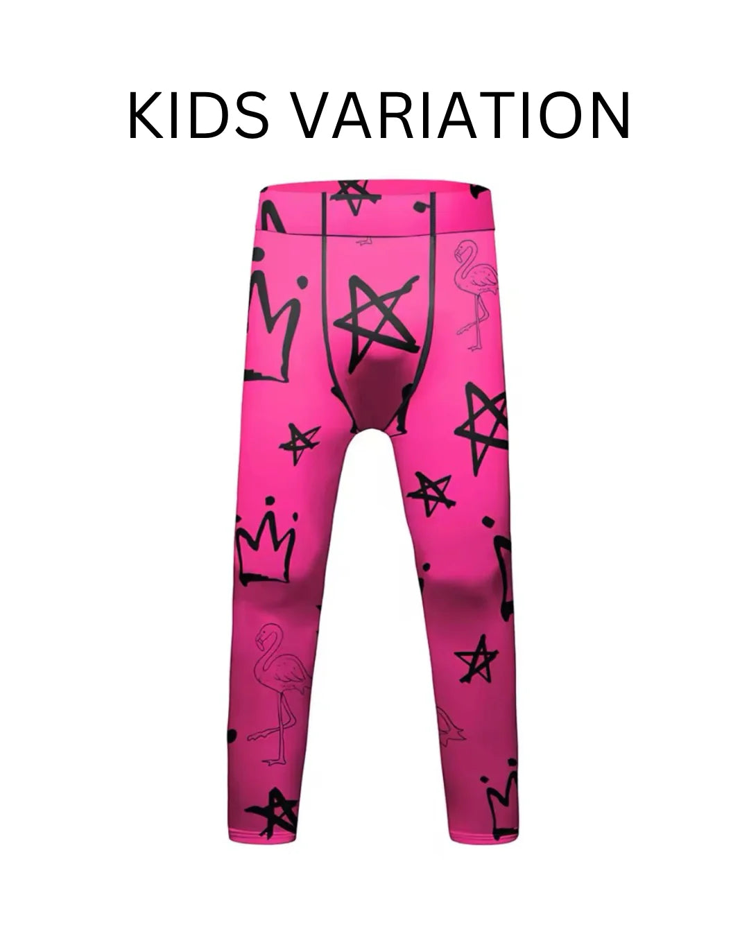 Pink Flamingo Premium Compression Spats for BJJ, MMA, Wrestling, CrossFit, Yoga, Running, Cycling, and More