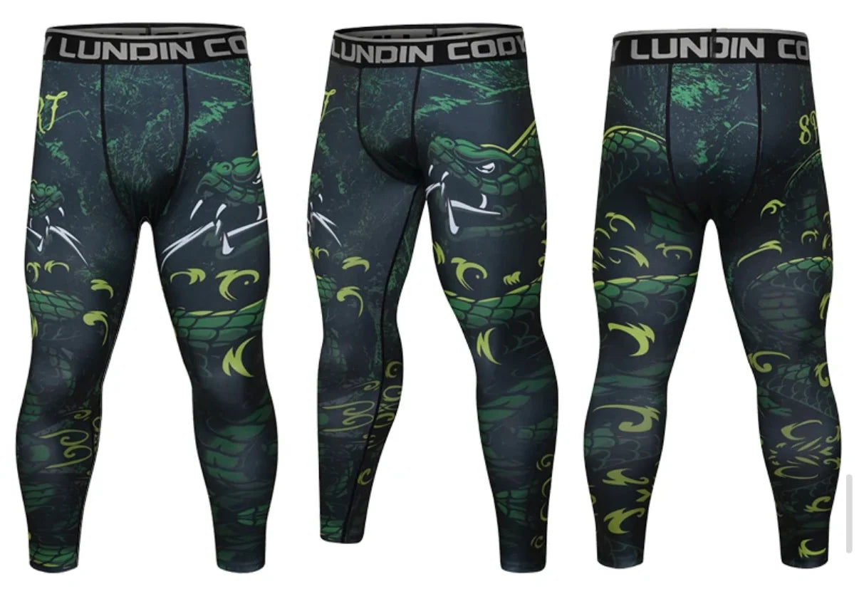 Snake Premium Compression Spats For BJJ, MMA, Wrestling, CrossFit, Yoga, Running, Cycling, and More