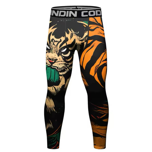 Fighting Tiger Premium Compression Spats for BJJ, MMA, Wrestling, CrossFit, Yoga, Running, Cycling, and More